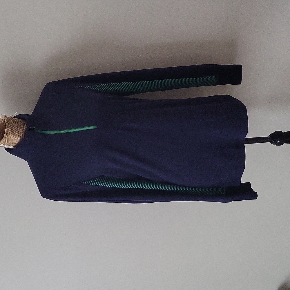 LULULEMON | Men's Navy Neon Green Half-Zip Large Long Sleeve Tee